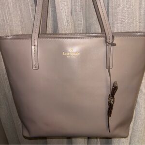 Kate Spade Gray Leather Tote Bag